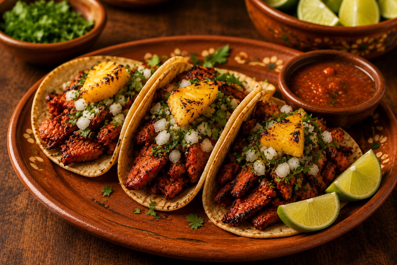 Authentic Tacos al Pastor at Plaza Agave
